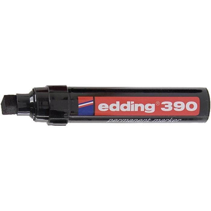Edding marker 390, streg 4x12 mm, sort, 1 stk.