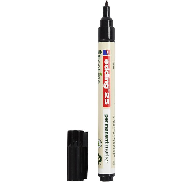 Edding EcoLine marker, streg 1 mm, sort, 1 stk.