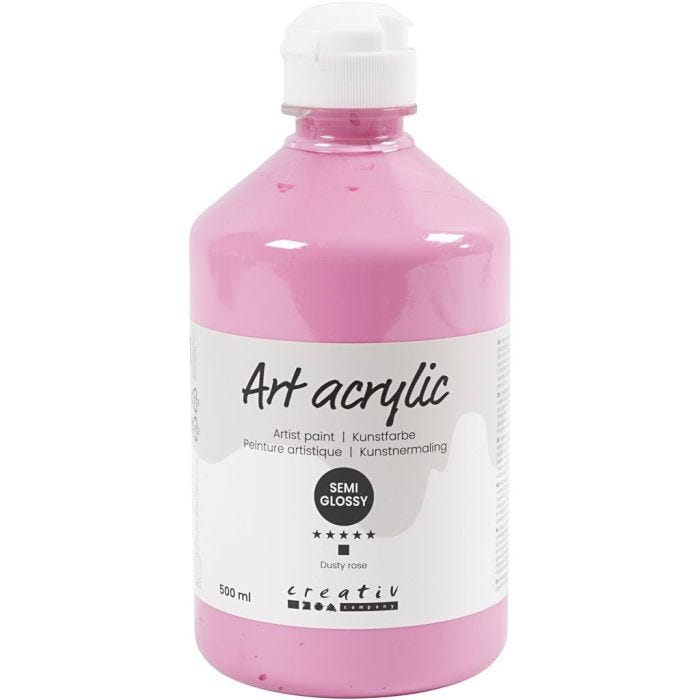 Art Akrylmaling, halvblank, dækkende, støvet rosa, 500ml/ 1 fl.
