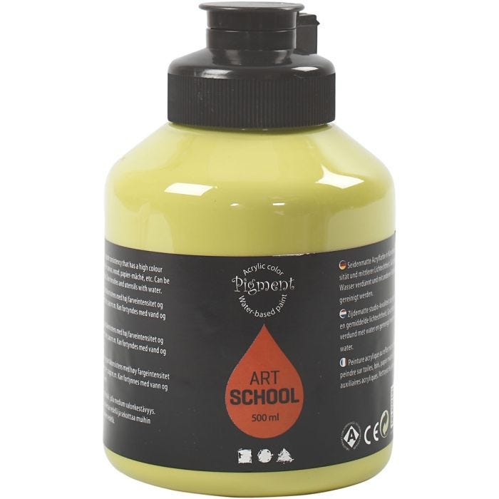 Art Akrylmaling, halvblank, halvtransparent, kiwi, 500 ml/ 1 fl.