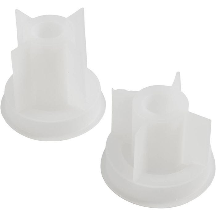 Silikoneform, Lysestage, H: 5,8+7,5 cm, diam. 7,5 cm, B: 2-2,5 cm, mat transparent, 2 stk./ 1 pk.