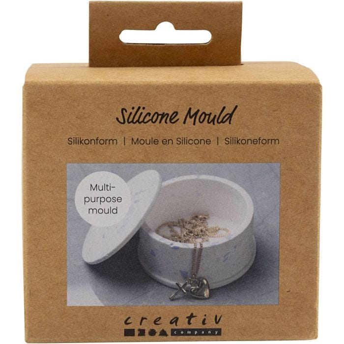 Silikoneform, Krukke med låg, H: 4,5 cm, diam. 7,5 cm, 1 stk./ 1 pk.