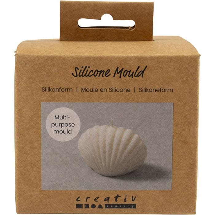 Silikoneform, Musling, H: 6 cm, L: 9 cm, B: 5 cm, 1 stk.