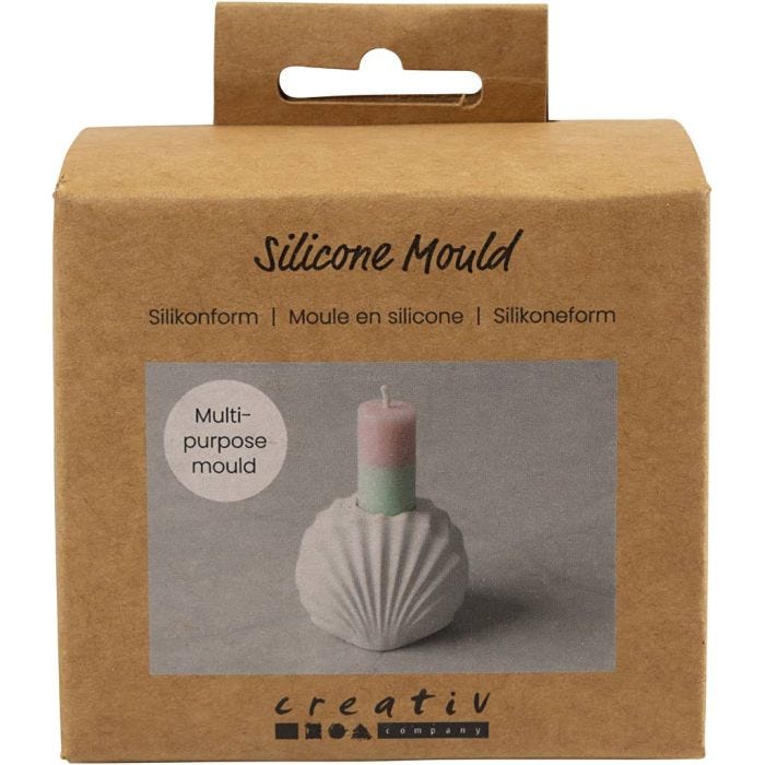 Silikoneform, Muslingelysestage, H: 5,5 cm, L: 6,8 cm, B: 5,5 cm, 1 stk.