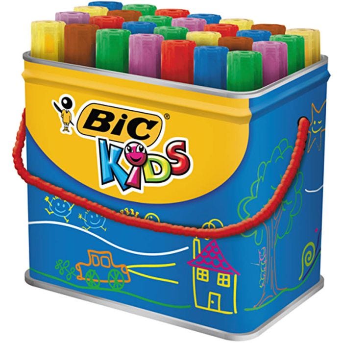 BIC Decoralo Jumbotusch, streg 4 mm, ass. farver, 30 stk./ 1 ds.
