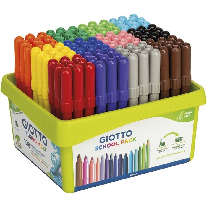 GIOTTO Tuscher, streg 5 mm, ass. farver, 12x9 stk./ 1 pk.