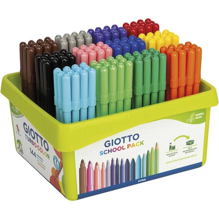 GIOTTO Tuscher, streg 2,8 mm, ass. farver, 12x12 stk./ 1 pk.