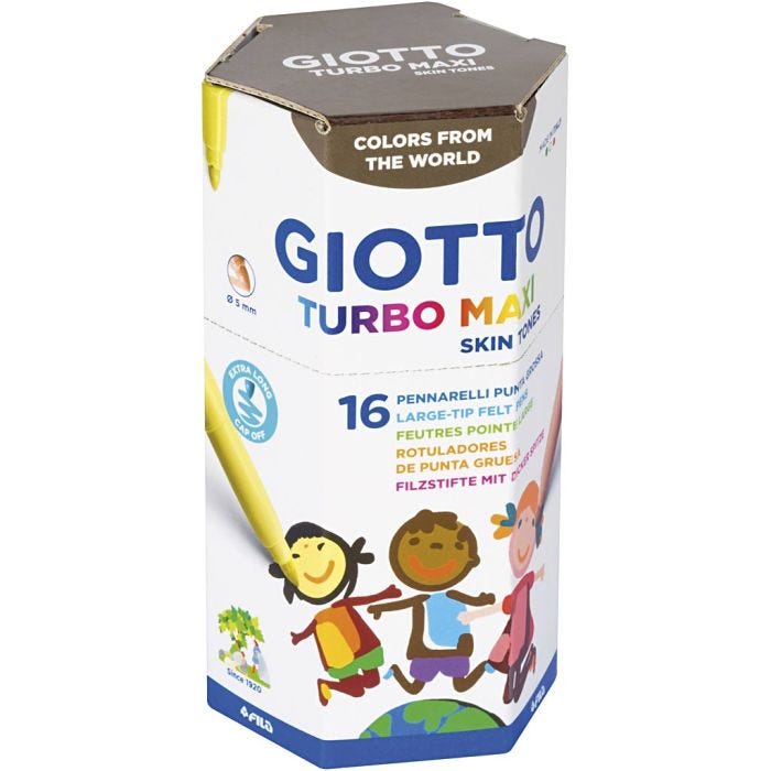 GIOTTO Turbo Maxi Tuscher, diam. 5 mm, pudder nuancer, 16 stk./ 1 pk.