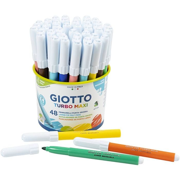 GIOTTO Tuscher, streg 5 mm, ass. farver, 48 stk./ 1 spand