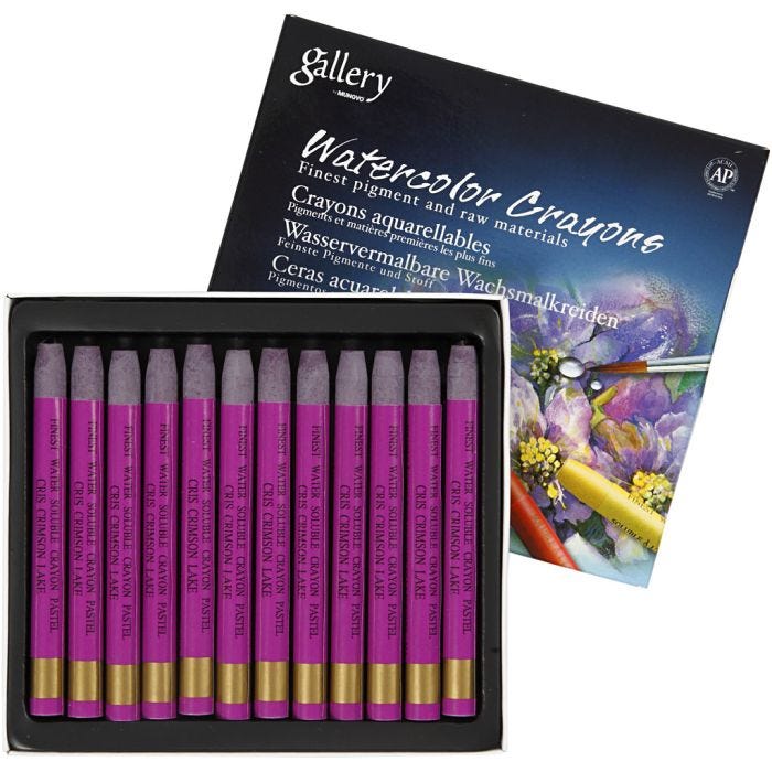 Gallery Akvarel, L: 9,3 cm, tykkelse 8 mm, mørk pink (314), 12 stk./ 1 pk.