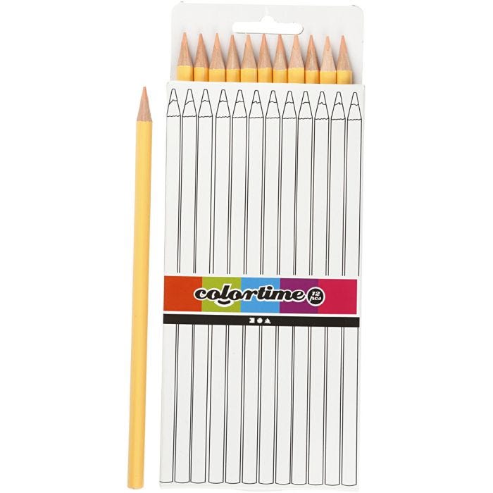 Colortime Farveblyanter, L: 17 cm, mine 3 mm, lys pudder, 12 stk./ 1 pk.