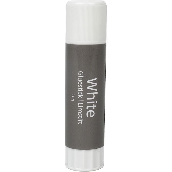 White Limstift , rund, 21 g, 1 stk.