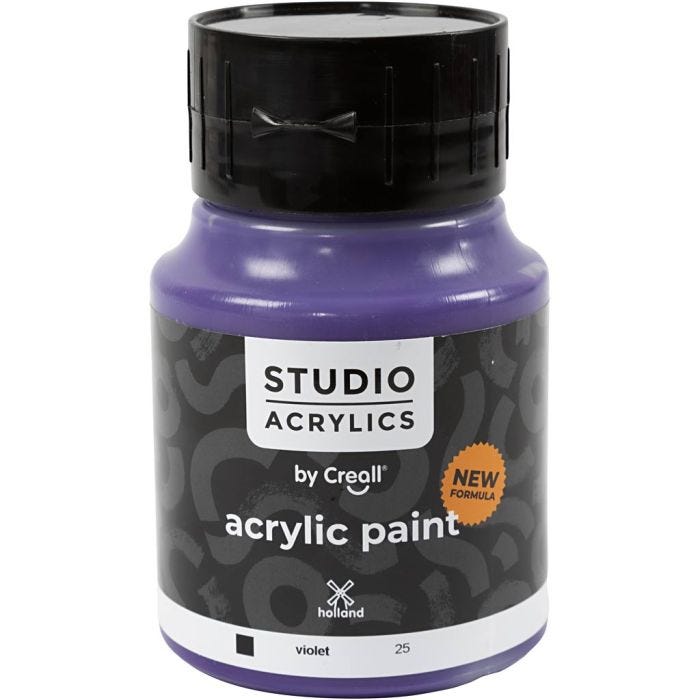 Creall Studio Akrylmaling, dækkende, violet (25), 500 ml/ 1 fl.