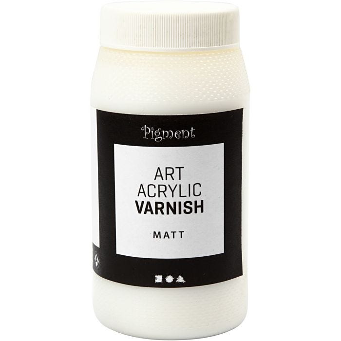 Art Acrylic Slutfernis, mat transparent, hvid, 500 ml/ 1 ds.