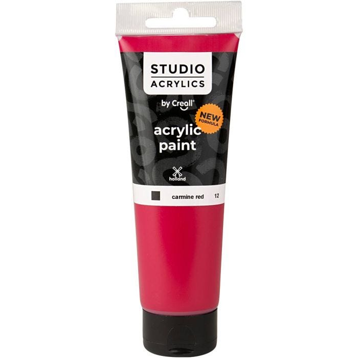 Creall Studio Akrylmaling, dækkende, carmine red (12), 120 ml/ 1 fl.