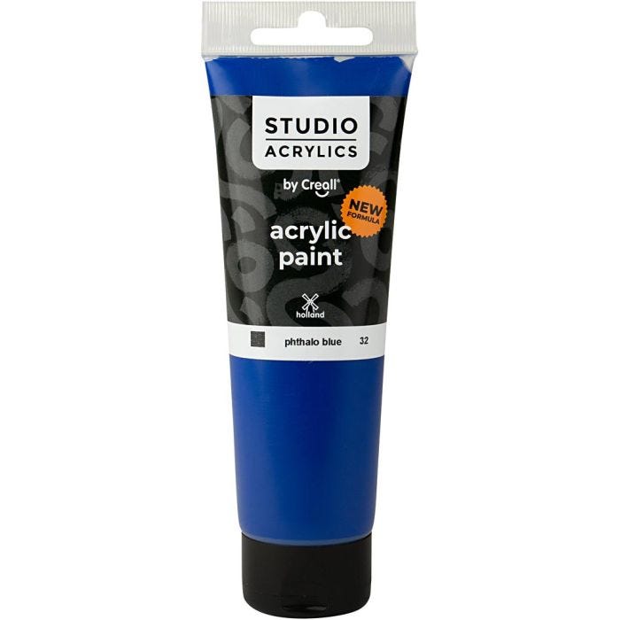 Creall Studio Akrylmaling, dækkende, phtalo blue (32), 120 ml/ 1 fl.