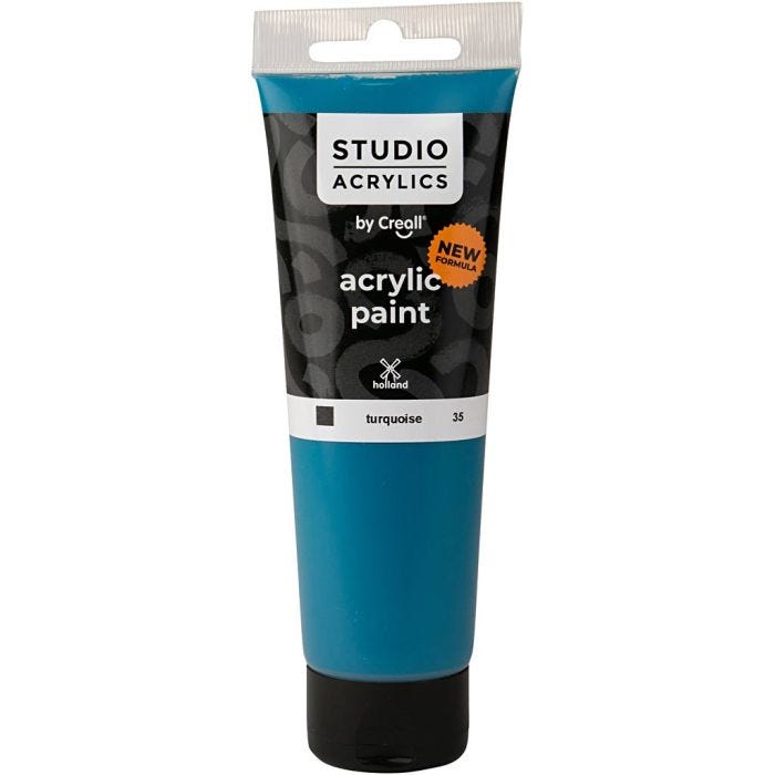 Creall Studio Akrylmaling, dækkende, turquoise (35), 120 ml/ 1 fl.