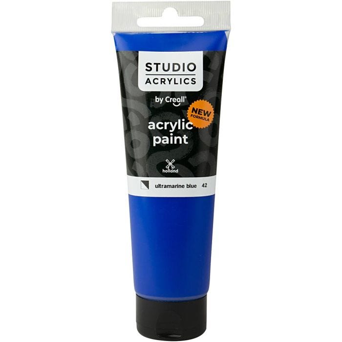 Creall Studio Akrylmaling, halvdækkende, ultramarine blue (42), 120 ml/ 1 fl.