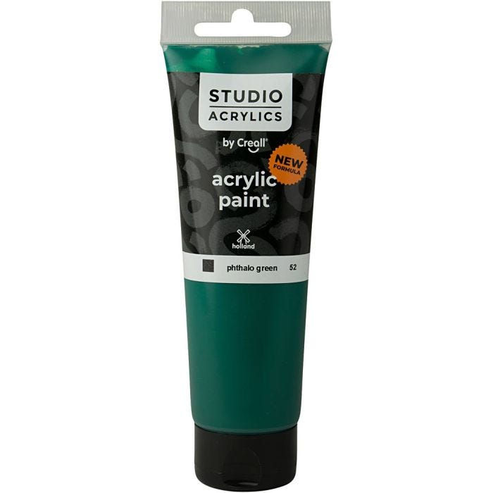 Creall Studio Akrylmaling, dækkende, phtalo green (52), 120 ml/ 1 fl.