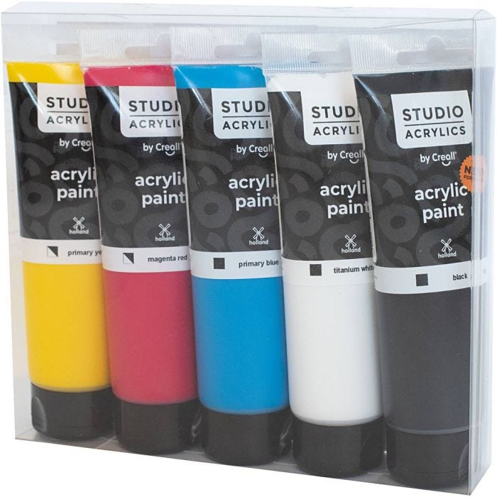 Creall Studio Akrylmaling, ass. farver, 5x120 ml/ 1 pk.