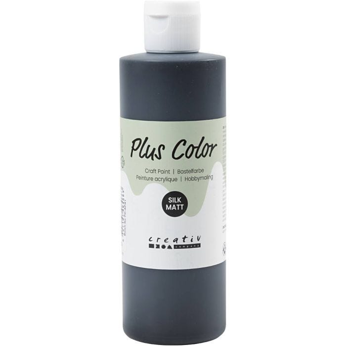 Plus Color Hobbymaling, sort, 250 ml/ 1 fl.