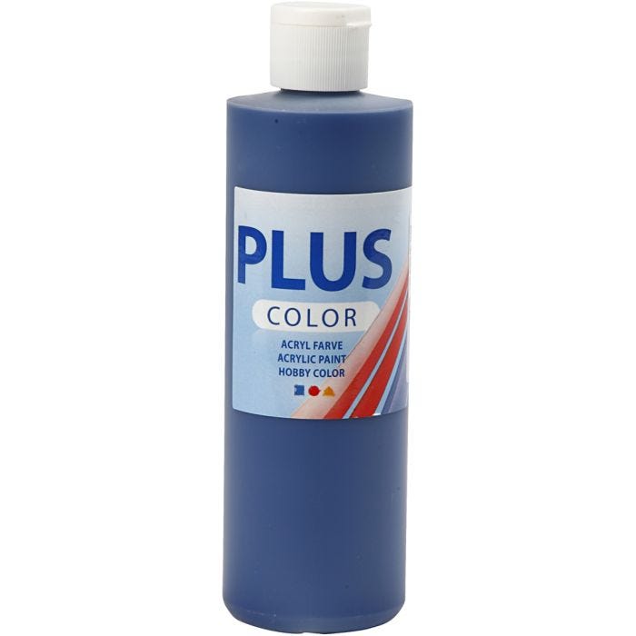 Plus Color Hobbymaling, marineblå, 250 ml/ 1 fl.