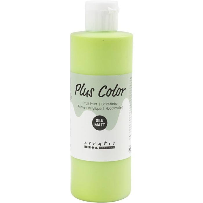 Plus Color Hobbymaling, limegrøn, 250 ml/ 1 fl.