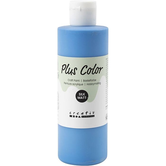 Plus Color Hobbymaling, primær blå, 250 ml/ 1 fl.