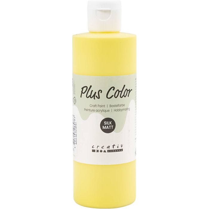 Plus Color Hobbymaling, primær gul, 250 ml/ 1 fl.