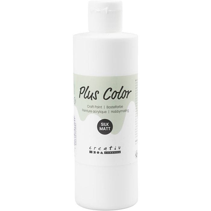 Plus Color Hobbymaling, hvid, 250 ml/ 1 fl.