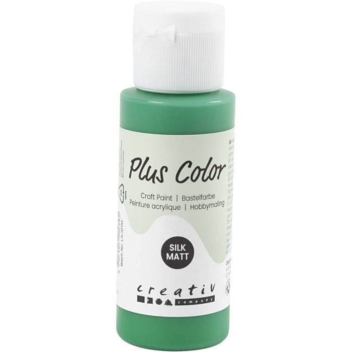 Plus Color Hobbymaling, brilliantgrøn, 60 ml/ 1 fl.