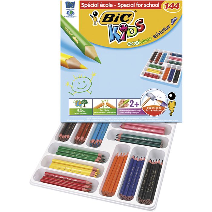 BIC Eco evolution farveblyant, mine 5 mm, ass. farver, 12 stk./ 1 pk.