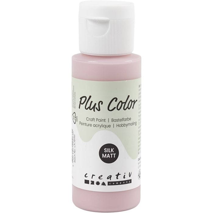 Plus Color Hobbymaling, støvet rosa, 60 ml/ 1 fl.