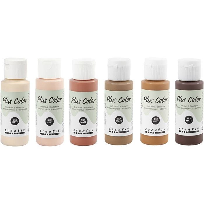 Plus Color Hobbymaling, ass. farver, 6x60ml/ 1 pk.