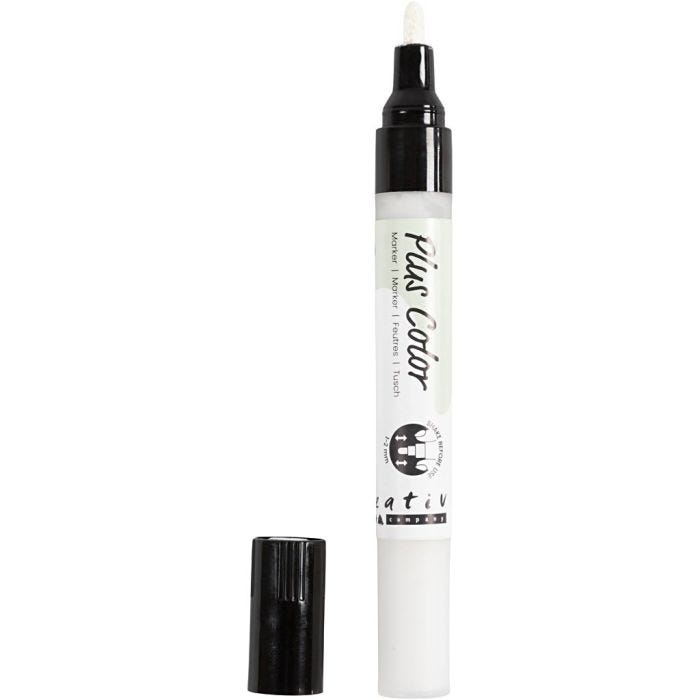 Plus Color Tusch, L: 14,5 cm, streg 1-2 mm, råhvid, 5,5 ml, 1 stk.