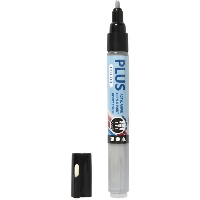 Plus Color Tusch, L: 14,5 cm, streg 1-2 mm, rain grey, 5,5 ml, 1 stk.