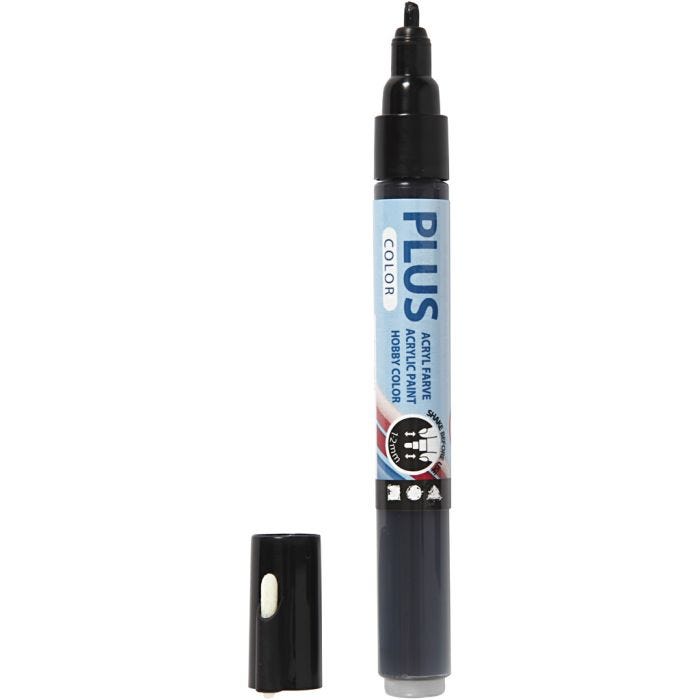 Plus Color Tusch, L: 14,5 cm, streg 1-2 mm, sort, 5,5 ml, 1 stk.