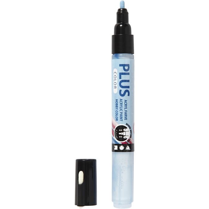 Plus Color Tusch, L: 14,5 cm, streg 1-2 mm, himmelblå, 5,5 ml, 1 stk.