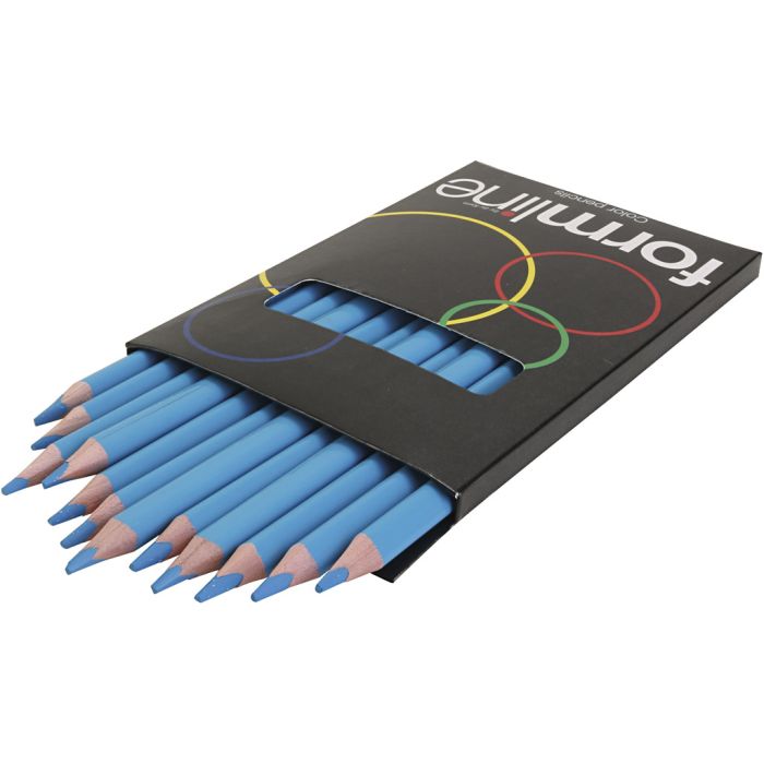 formline Farveblyanter, tykke, mine 5 mm, streg 5 mm, lys blå, 12 stk./ 1 pk.