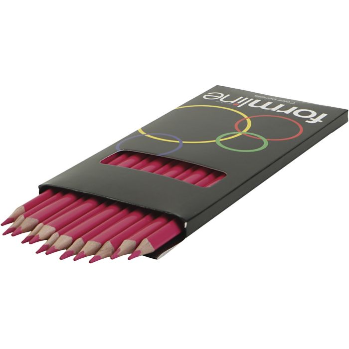 formline farveblyanter, tynde, streg 2,5 - 3 mm, pink, 12 stk./ 1 pk.