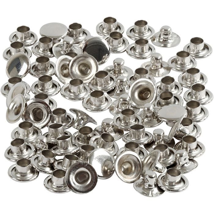 Nitte, diam. 7 mm, sølv, 50 stk./ 1 pk.