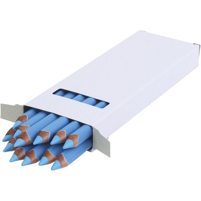 edu Kraftige Farveblyanter, tykkelse 10 mm, mine 6,25 mm, lyseblå, 12 stk./ 1 pk.