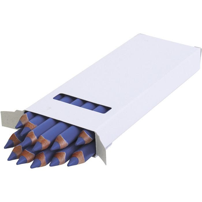 edu Kraftige Farveblyanter, tykkelse 10 mm, mine 6,25 mm, blå, 12 stk./ 1 pk.