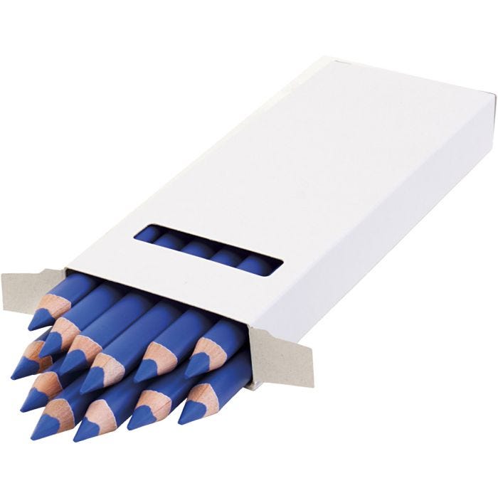 edu Kraftige Farveblyanter, tykkelse 10 mm, mine 6,25 mm, mørk blå, 12 stk./ 1 pk.