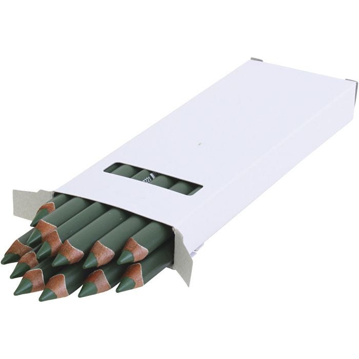 edu Kraftige Farveblyanter, tykkelse 10 mm, mine 6,25 mm, mørk grøn, 12 stk./ 1 pk.
