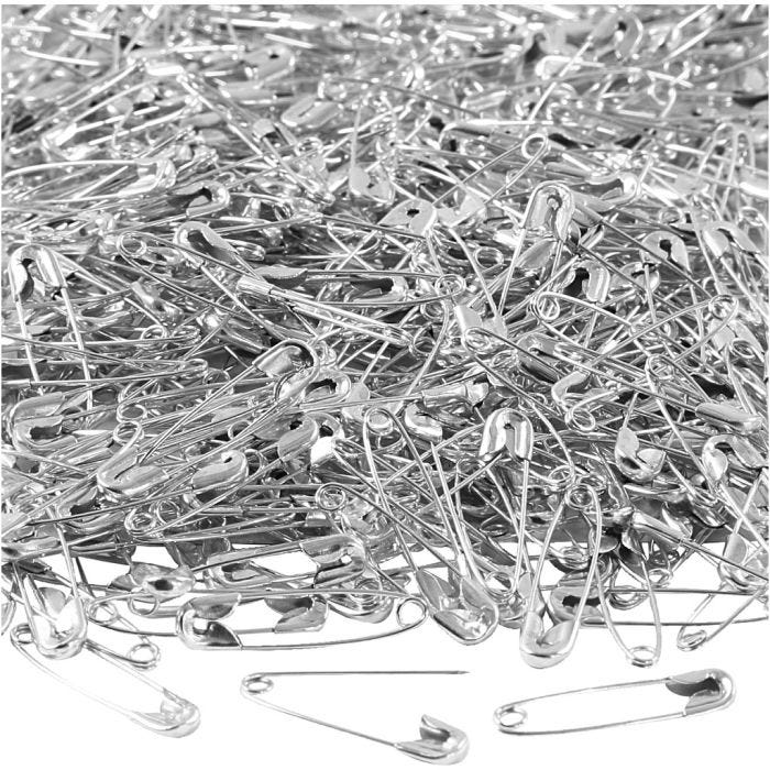 Sikkerhedsnåle, L: 22 mm, tykkelse 0,6 mm, sølv, 500 stk./ 1 pk.