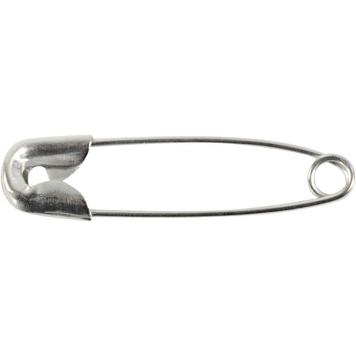 Sikkerhedsnåle, L: 22 mm, tykkelse 0,6 mm, sølv, 100 stk./ 1 pk.