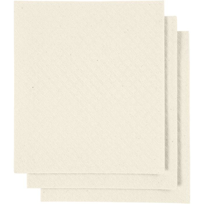 Karklud, str. 17x19,5 cm, råhvid, 3 stk./ 1 pk.