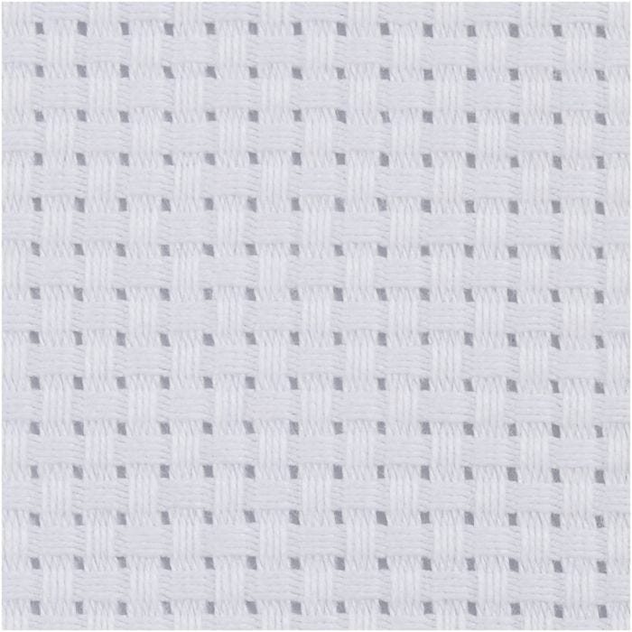 Aidastof, str. 50x50 cm, 35 tern pr. 10 cm, hvid, 1 stk.