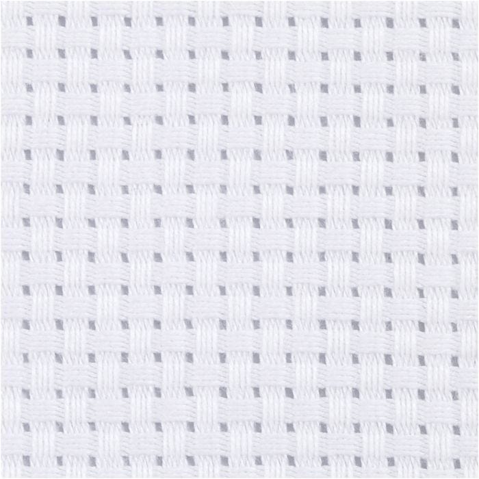 Aidastof, str. 50x50 cm, 35 tern pr. 10 cm, hvid, 1 stk.